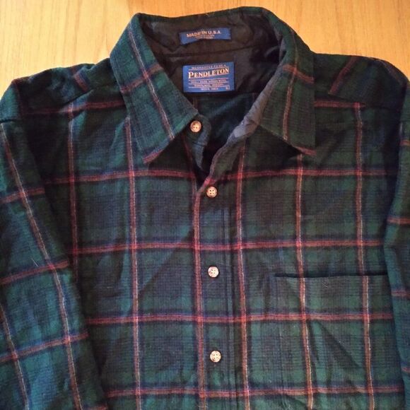Vintage Pendleton Flannel Wool Button Down Shirt - Picture 1 of 6